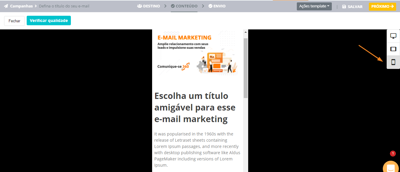 Screenshot responsivo